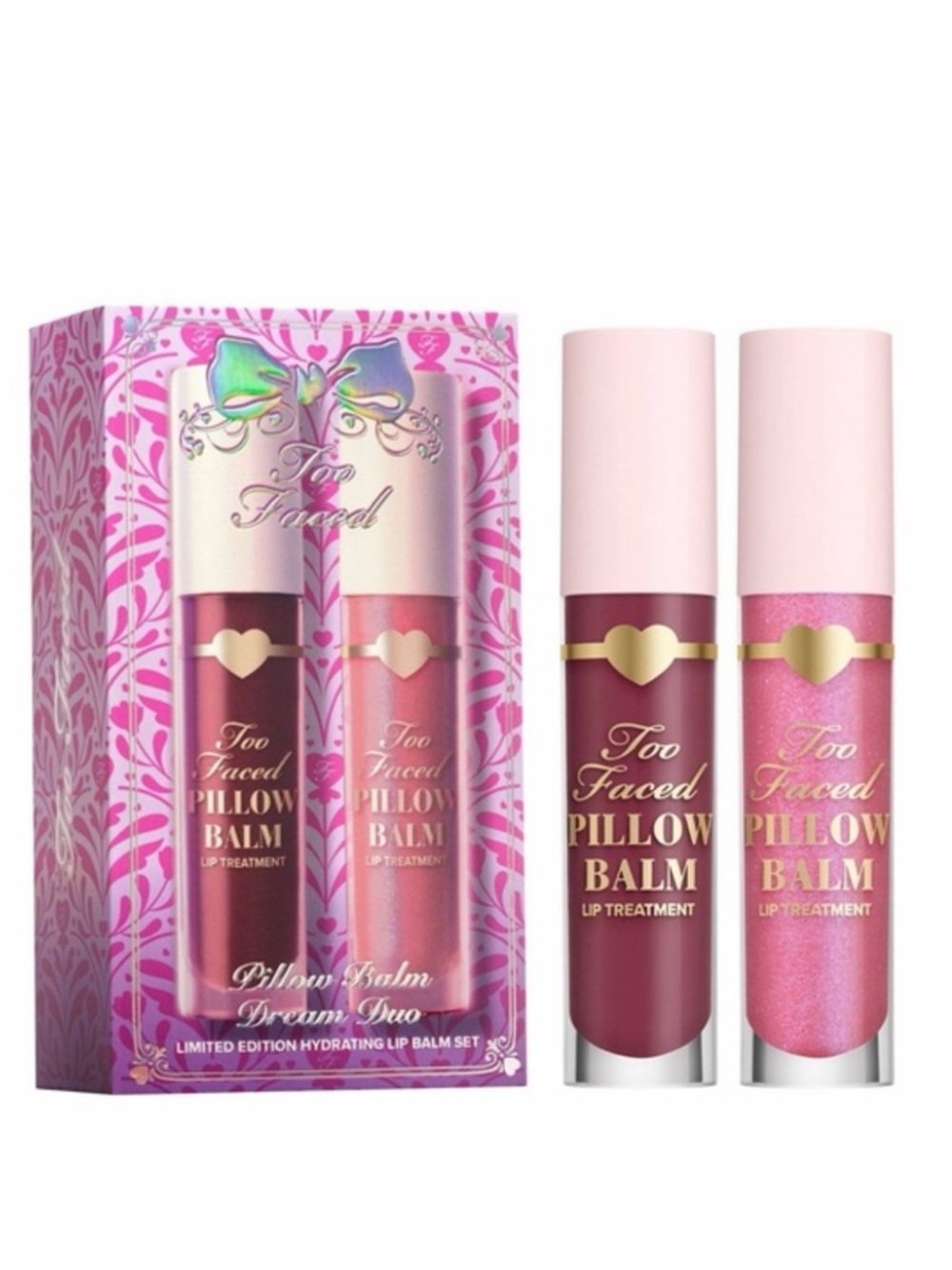 Too Faced Pillow Balm Duo limited edition fairy kiss and berry jams kiss